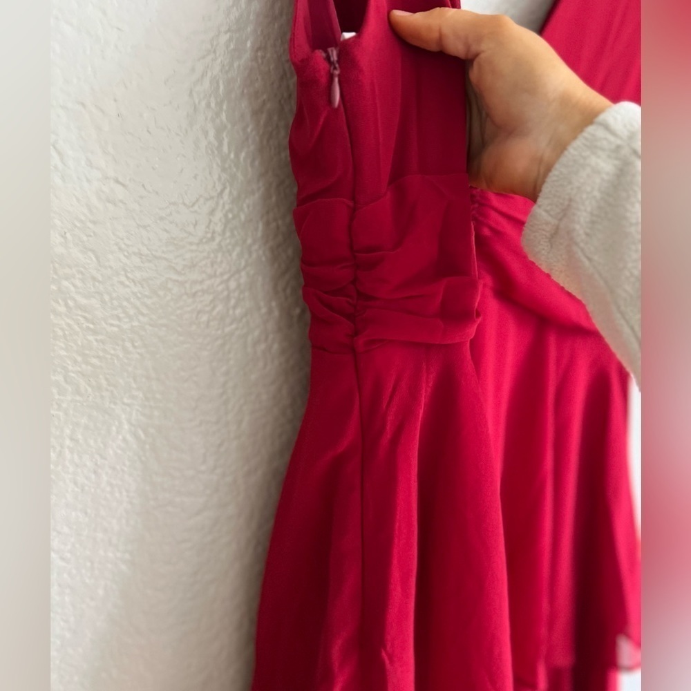 NWOT Celebration Time Red Sleeveless Tiered Midi Dress - Picture 7 of 8